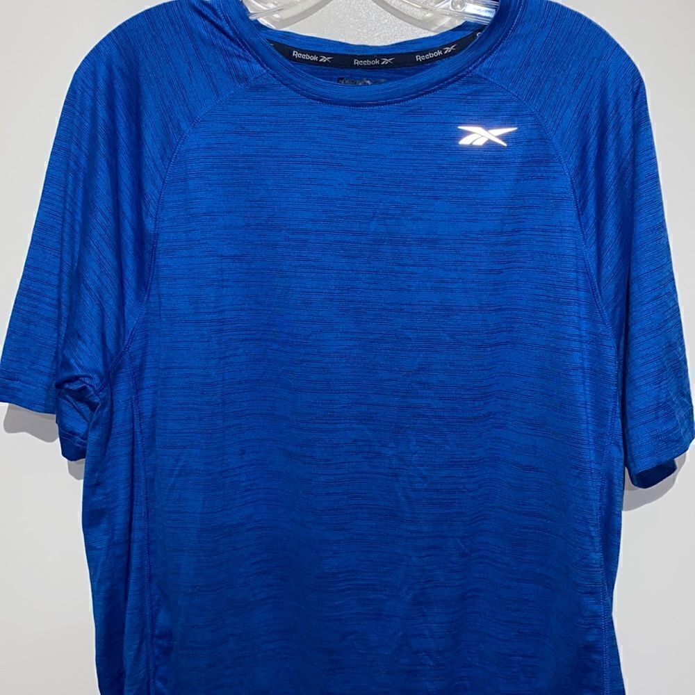 Reebok by Pyer Moss Men's Blue Heather Crew Neck Athletic T-Shirt Size Medium